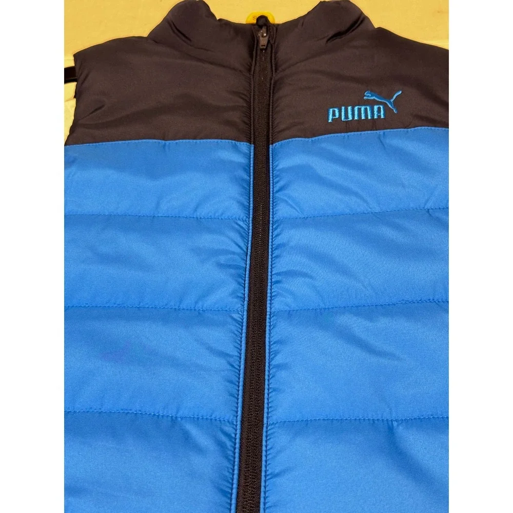 Puma Boy's Long Sleeve T-Shirt & Vest Set Size S (7/8) Blue & White - Picture 2 of 6